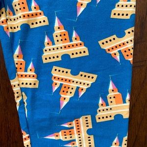 New LulaRoe OS Disney castle sandcastle leggings